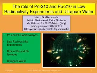 The role of Po-210 and Pb-210 in Low Radioactivity Experiments and Ultrapure Water