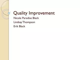 Quality Improvement