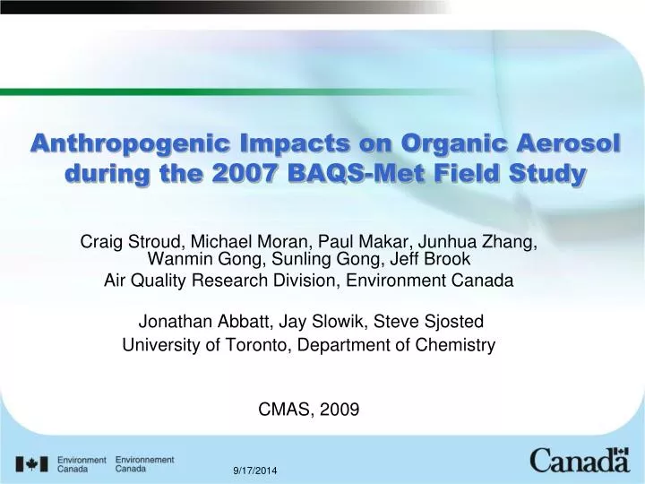 anthropogenic impacts on organic aerosol during the 2007 baqs met field study