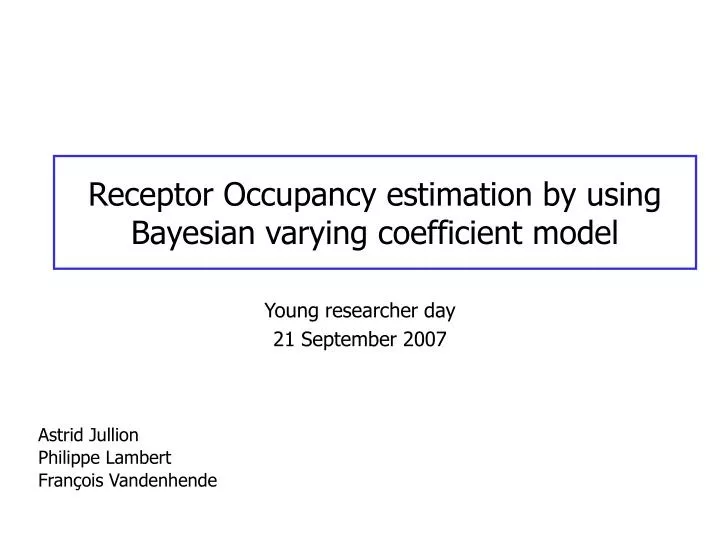 receptor occupancy estimation by using bayesian varying coefficient model