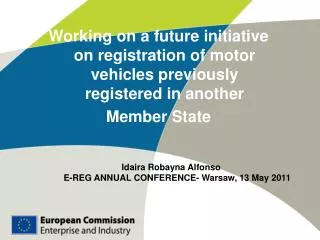 Working on a future initiative on registration of motor vehicles previously registered in another