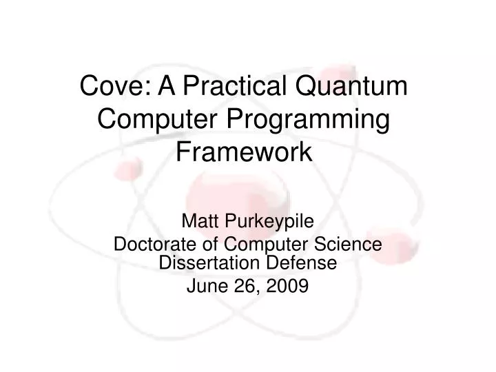 cove a practical quantum computer programming framework
