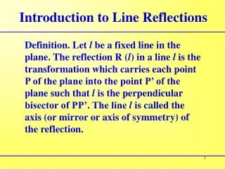 Introduction to Line Reflections