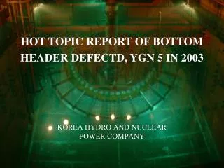KOREA HYDRO AND NUCLEAR POWER COMPANY