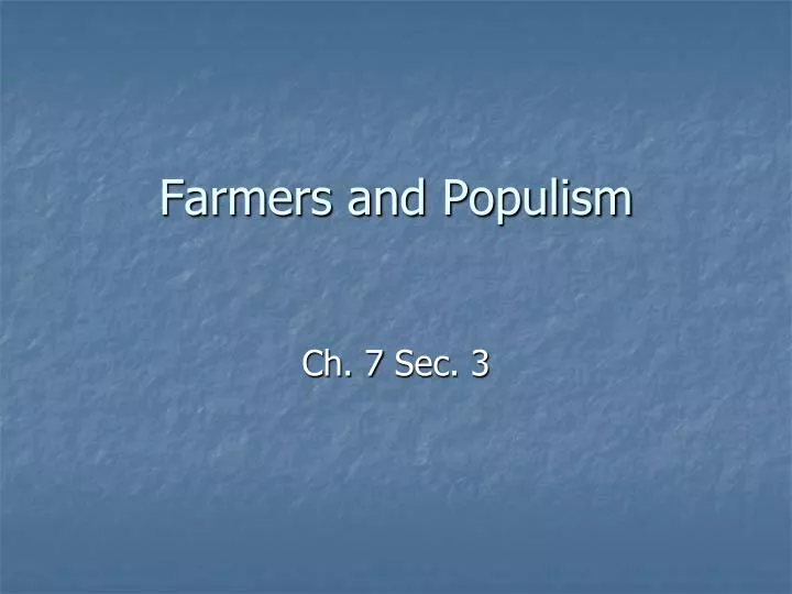 farmers and populism