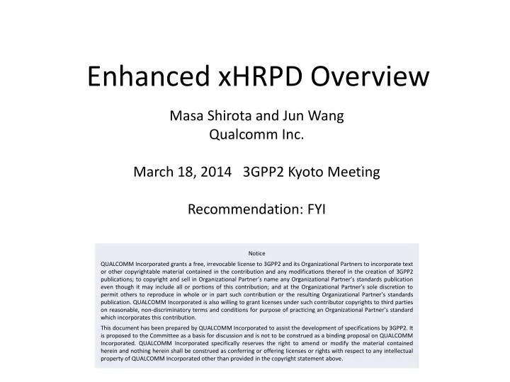 enhanced xhrpd overview