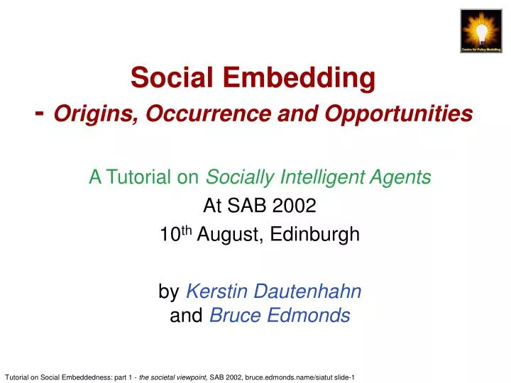social embedding origins occurrence and opportunities