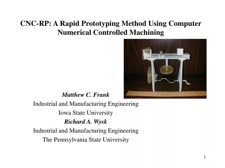cnc rp a rapid prototyping method using computer numerical controlled machining