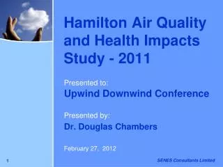 Hamilton Air Quality and Health Impacts Study - 2011