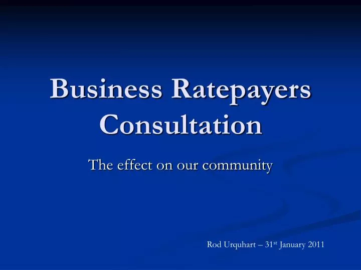 business ratepayers consultation