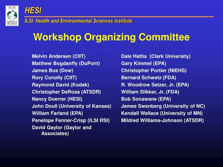 workshop organizing committee