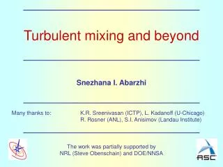 Turbulent mixing and beyond