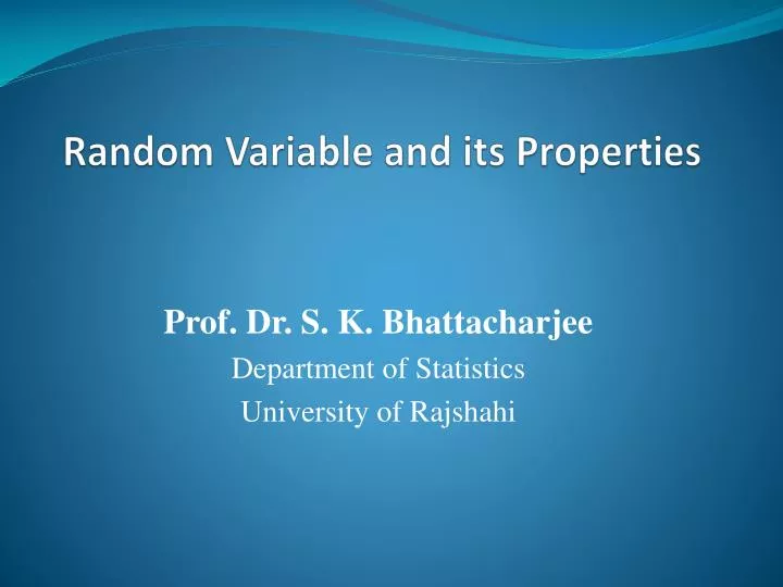 random variable and its properties