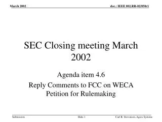 SEC Closing meeting March 2002