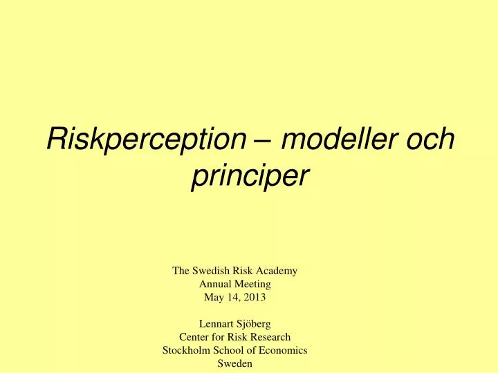 riskperception modeller och principer