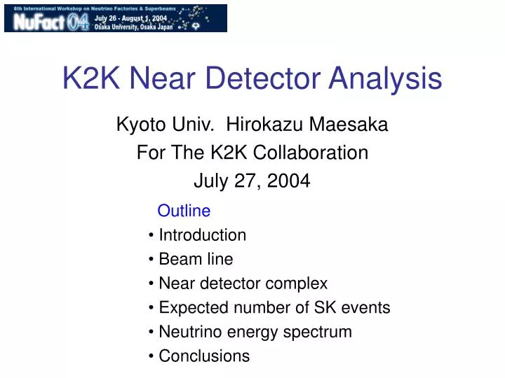 k2k near detector analysis