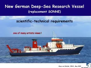 New German Deep-Sea Research Vessel (replacement SONNE) scientific-technical requirements