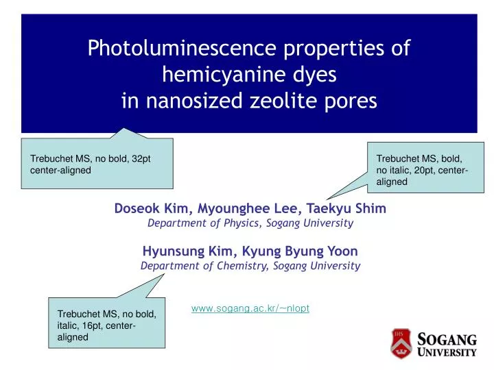 photoluminescence properties of hemicyanine dyes in nanosized zeolite pores