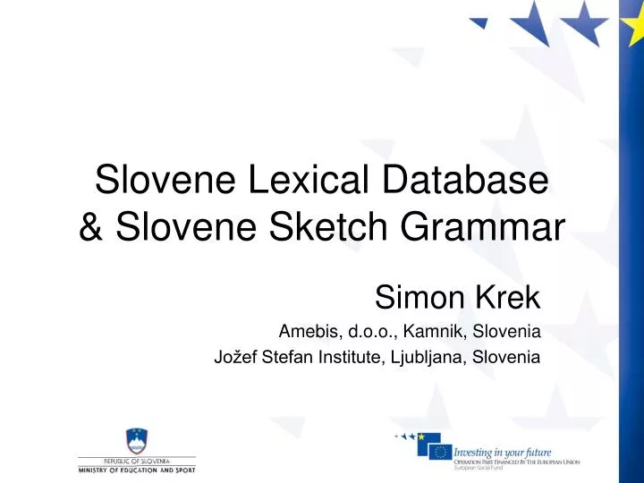 slovene lexical database slovene sketch grammar
