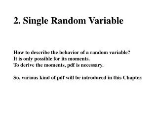 2.1 Concept of a Random Variable