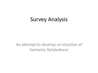 Survey Analysis