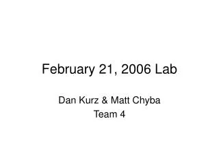 February 21, 2006 Lab