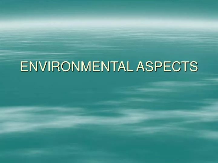 environmental aspects