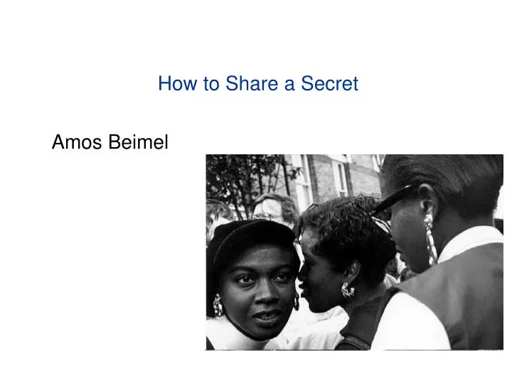 how to share a secret
