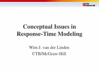 Conceptual Issues in Response-Time Modeling