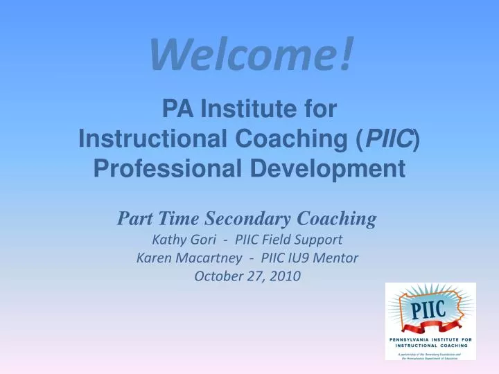 pa institute for instructional coaching piic professional development