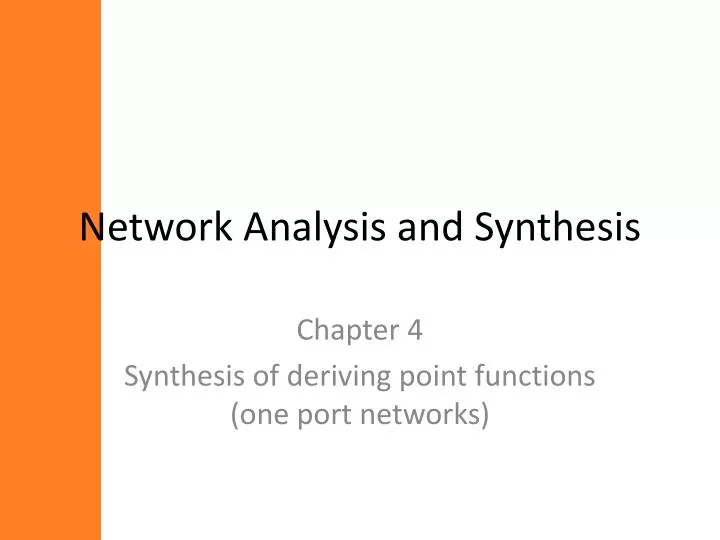 network analysis and synthesis