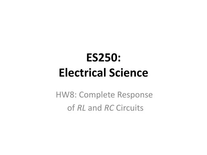 es250 electrical science