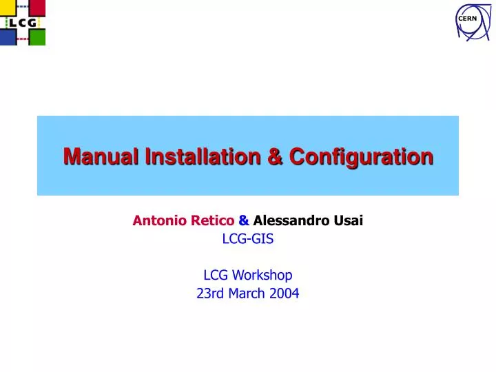 manual installation configuration