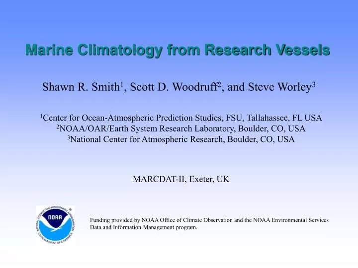 marine climatology from research vessels