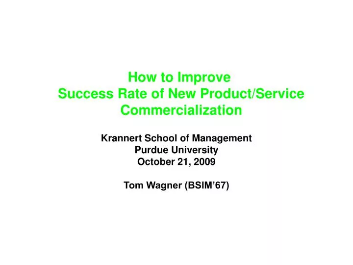 how to improve success rate of new product service commercialization