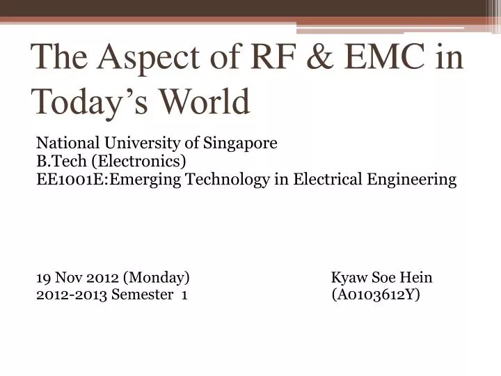 the aspect of rf emc in today s world