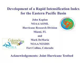 Development of a Rapid Intensification Index for the Eastern Pacific Basin