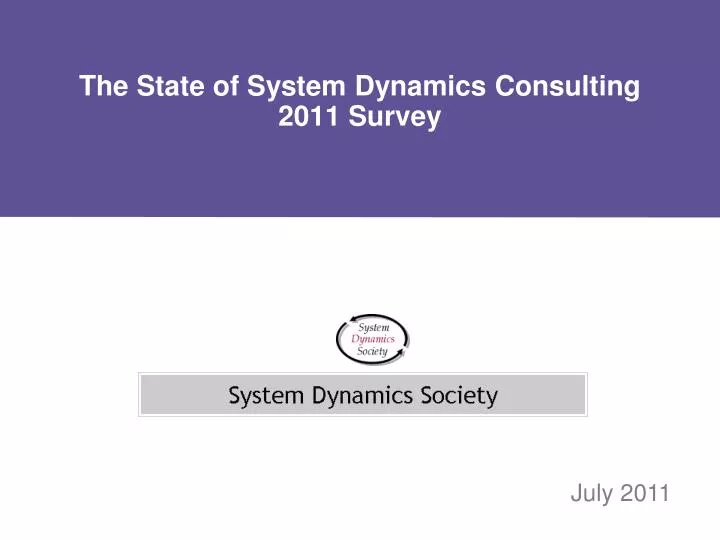 the state of system dynamics consulting 2011 survey