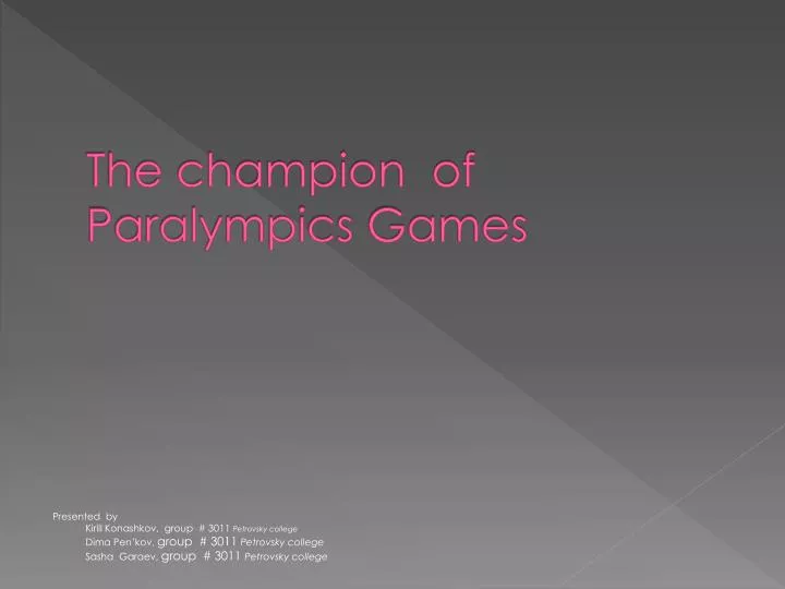 the champion of paralympics games