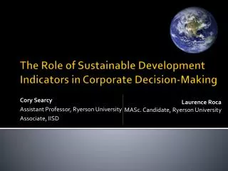 The Role of Sustainable Development Indicators in Corporate Decision-Making