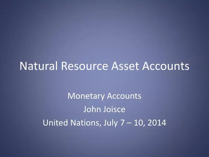 natural resource asset accounts