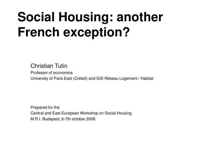 social housing another french exception