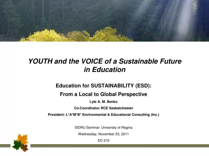 youth and the voice of a sustainable future in education