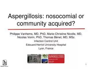 Aspergillosis: nosocomial or community acquired?