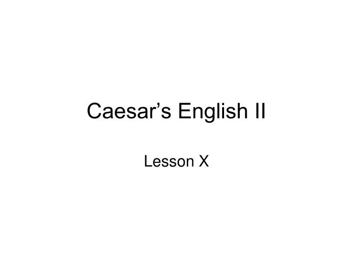 caesar s english ii