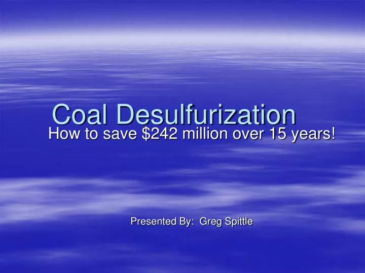 coal desulfurization