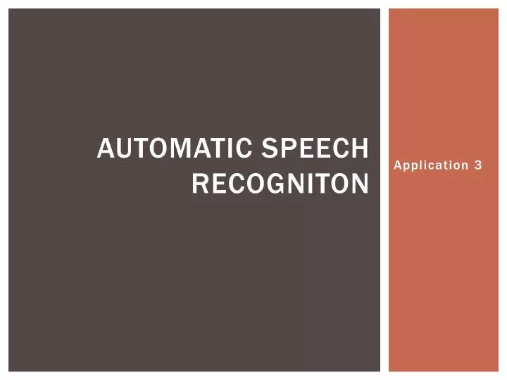automatic speech recogniton