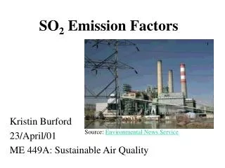 SO 2 Emission Factors