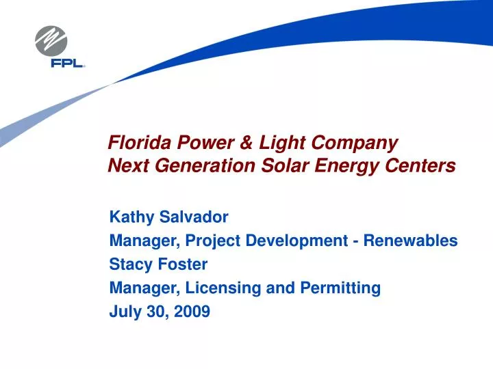 florida power light company next generation solar energy centers