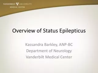 Overview of Status Epilepticus